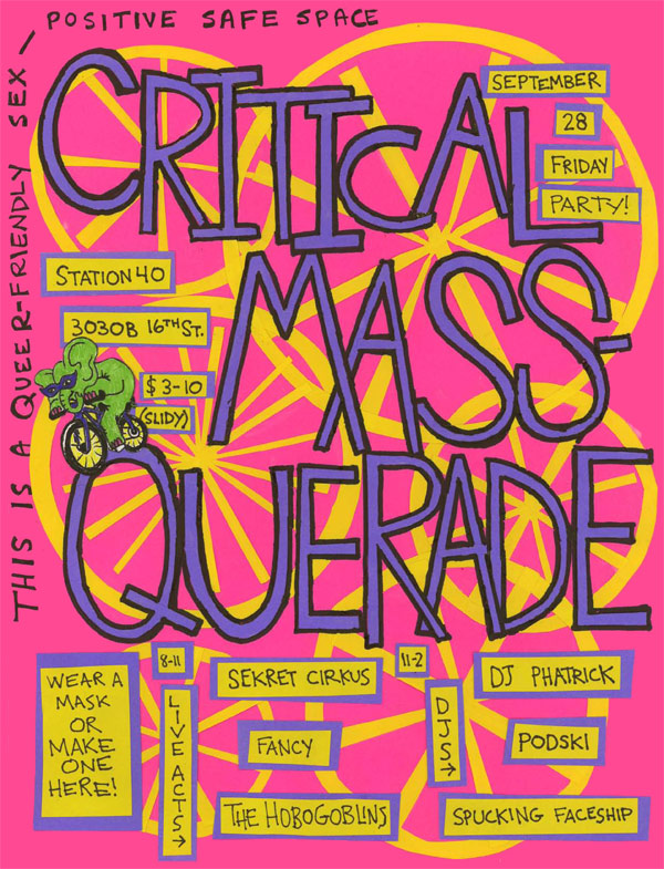 critical mass querade flyer